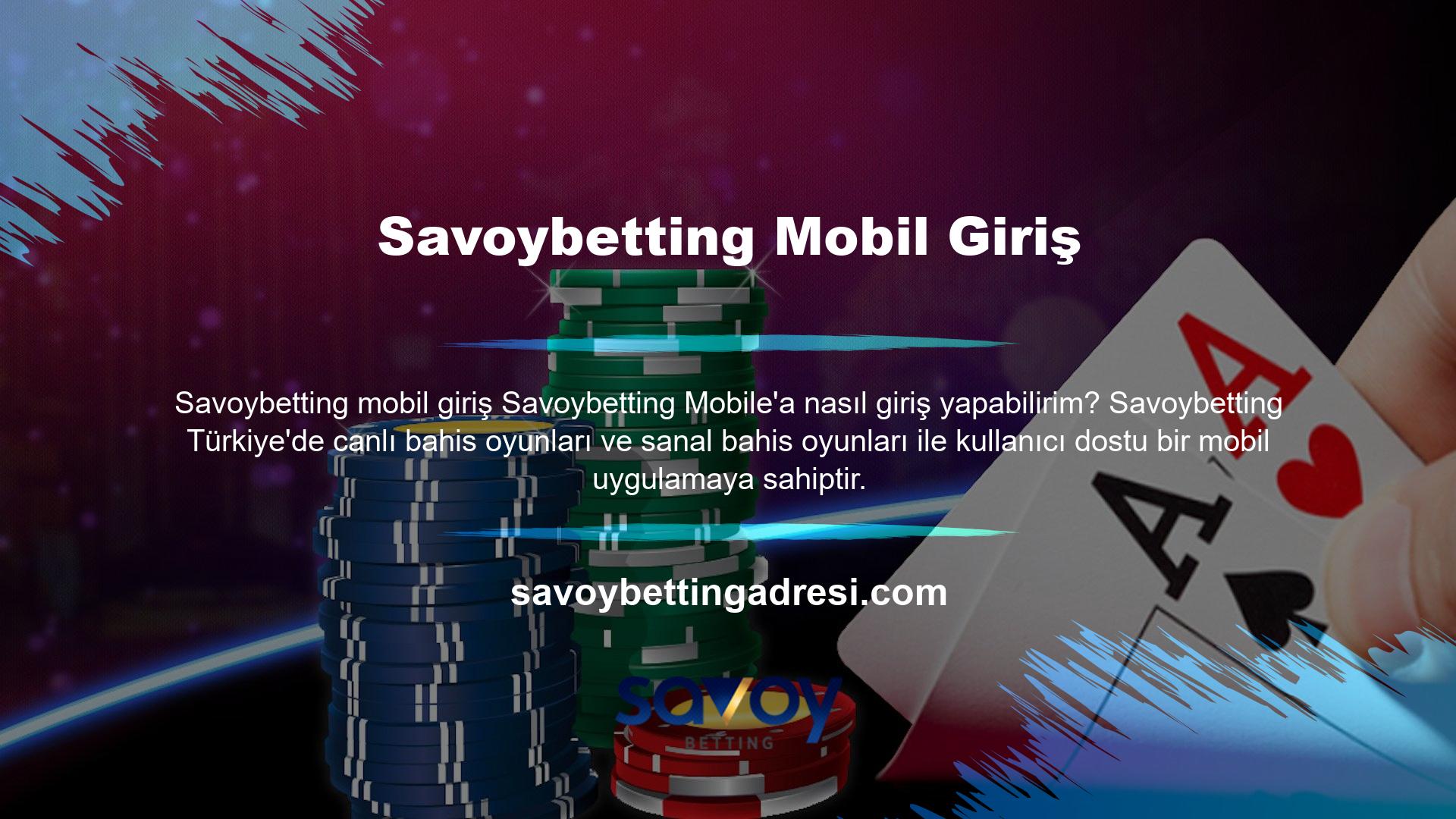 Savoybetting giriş işlemini almak için, mobil cihazınızda kullanabileceğiniz yeni bir etki alanı adı bulmanız gerekir Birçok bahis oyunu sunan bir web sitesi, yeni spor toto lisanssız adresi gösteriyor